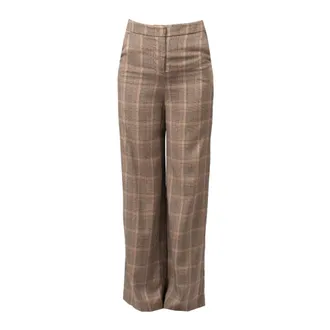Pinko Pinko - Barile Broek - Dames - Broeken - Bruin - Maat: XS Zijde
