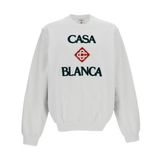 Casablanca Casa Way Sweatshirt - Heren - Sweatshirts - Wit - S - Katoen - Hoodies & sweatvesten