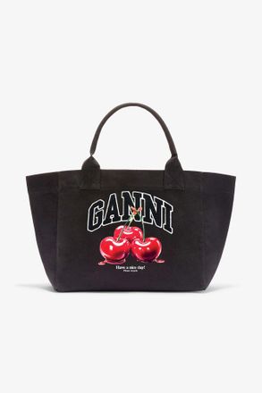 Ganni Mixed Black Medium Cherry Tote