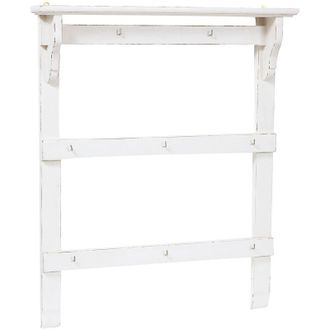 Biscottini International Biscottini - Cuelga cobre de madera maciza de tilo acabado con efecto blanco envejecido