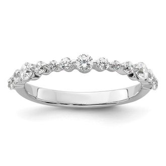 Diamond2Deal 14k White Gold Lab Grown Diamond Wedding Band Ring 1/2Ct Clarity- VS Color- G-H
