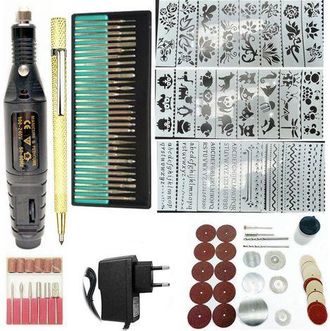 OEM Kit De Fresadora, 12v, 10w, Para Bricolaje, 82 Accesorios Y 24 Plantillas, 108 Piezas, Negro