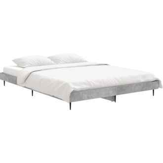 vidaXL Estructura De Cama Madera De Ingenier&iacute;a Gris Hormig&oacute;n 140x190cm Vidaxl