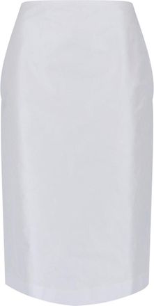 Jil Sander White Midi Mid-Rise Tailored Skirt