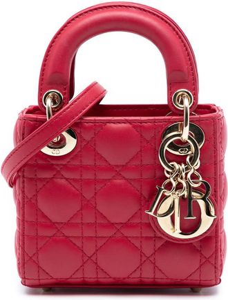 Dior Pre-owned Dior Micro Lambskin Cannage Lady Dior Ladies 01-BO-1210