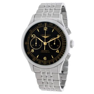 Longines Record Chronograph Automatic Black Dial Mens Watch L2.921.4.56.6