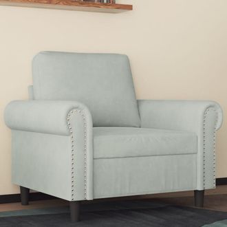 vidaXL Sill&oacute;n De Terciopelo Gris Claro 60 Cm Vidaxl