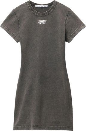 Alexander Wang Blade Logo-Embossed Cotton Mini Dress - Womens - Cotton