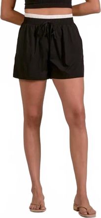 Elan Ava Stretch Waistband Shorts In Black