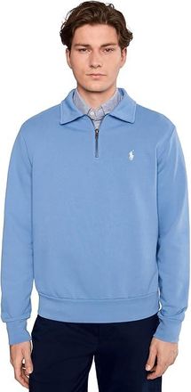 Polo Ralph Lauren Loopback Fleece Quarter-Zip Sweatshirt Mens Sweatshirt Bristol Blue : 2XL, Cotton/Fleece
