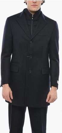 Nino Danieli Virgin Wool Coat with Removable Chest Piece size 50
