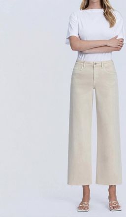Flying Monkey Sadie Crop Wide Leg Jeans In White Swan