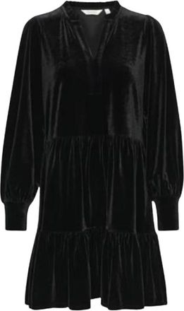 Part Two Viggase Jurk Relaxte Pasvorm Lange Mouw - Dames - Korte kleedjes - Zwart - S - Polyester - Kleedjes