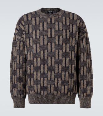 Giorgio Armani Basketweave-knit camel hair sweater