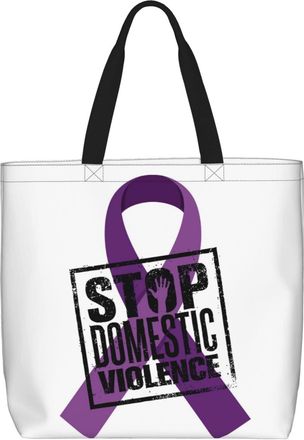Generic Women Handbag End & Stop Domestic Violence Tote Bag Folding Reusable Shopping Bags, For Gym, Christmas, Wedding, Swim, Daily