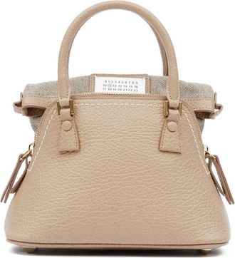 Maison Margiela mini 5AC Classique top-handle bag - unisex - Cotton/Calf Leather - OS - Neutrals
