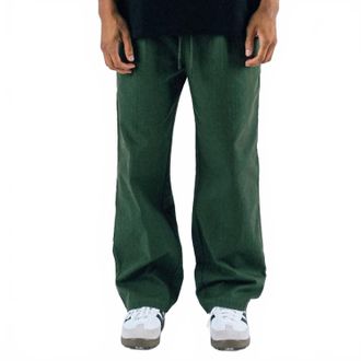Students Arts Baggy Herringbone Twill Pants In Forest Green