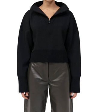 St.Agni Milano Knit Zip Jumper In Black