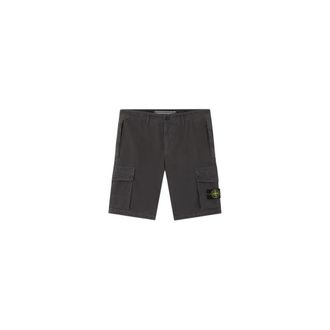 Stone Island Supima Cotton Cargo Shorts - Heren - Korte Broeken - Zwart - W31 - Katoen - Korte Broeken