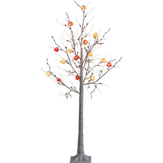 Nearly Natural 5-ft Pre-Lit Artificial Valentines Day Twig Tree with 72 Heart Shaped LED Lights and Red Berries in White at Nordstrom