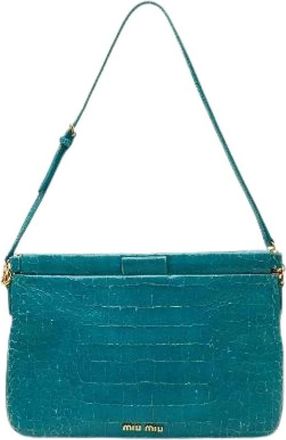 Miu Miu Pre-owned Shoulder Bags, female, Blue, Size: ONE SIZE Pre-owned Shoulder Bag
