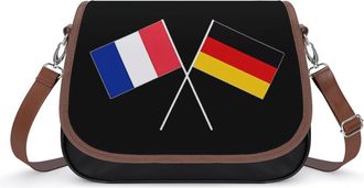 Generic German French Friendship Flags Small Womens Crossbody Bags Shoulder Handbag with Adjustable Strap for Travel
