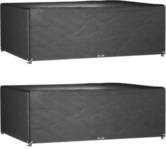 vidaXL Fundas Muebles Jard&iacute;n 2 Uds 12 Ojales Rectangular 240x180x80 Cm Vidaxl