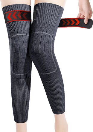 Generic Cashmere Over-The-Knee Warm Socks,Winter Thermal Anti Slip Knee Pads,Extended Warm and Non-slip Cashmere Knee Pads (Black-a,XL)