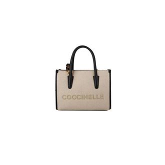 Coccinelle Handbags, female, Beige, Size: ONE SIZE Myrtha26 Canvas Handbag
