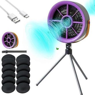 OEM Ventilador Purificador Ventilador Port&aacute;til Purificador Fumadores Interiores (incluye 12 Almohadillas Filtro), Color Morado, Carga Usb Tipo C