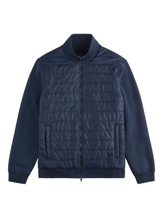 Fay Quilted Front Panel Smooth Fabric Jacket