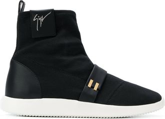 Giuseppe Zanotti high top sneakers - men - Canvas/Rubber/Leather/Leather - 39 - Black