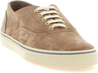 Brunello Cucinelli Mens Beige Calfskin Low Top Sneakers