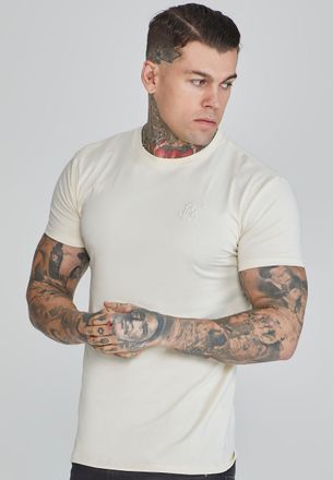 Siksilk camiseta de hombre de fit muscular color ecru XXL