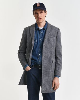 GANT Men Two-Tone Wool Coat (XXXL) BLACK