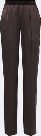 Tom Ford Pantaloni regular in raso di seta