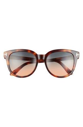 Tom Ford Olivia 54mm Gradient Round Sunglasses in Colhav/Grng at Nordstrom Rack