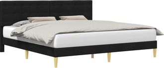 vidaXL Estructura De Cama Con Cabecera Negro 180 X 200 Cm Tela Vidaxl