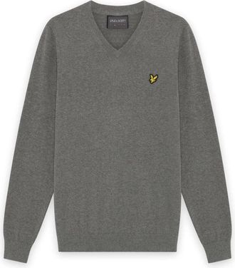 Lyle & Scott Golf V-hals Pullover - Heren - V-hals truien - Grijs - 2XL - Wol - Truien & Vesten