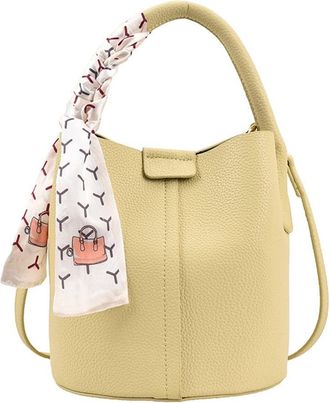 Generic Soft Leather Crossbody Bucket Bags for Women with Clutches Top Handle Satchel Handbag Fashion Tote Shoulder Bags (Yellow)