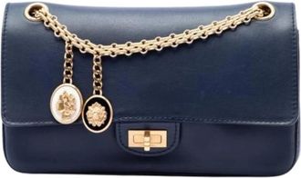 Chanel Pre-owned Vintage Double Flap Shoulder Bag - Dames - Vintage Schoudertas - Blauw - ONE Size - Leer - Vintage