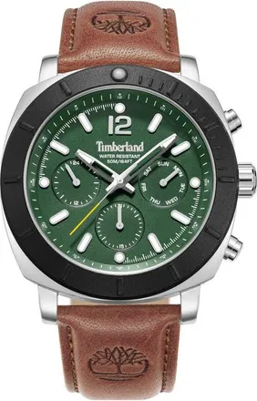 Timberland Pyperville Multifunction Leather Strap Watch, 45mm in Brown at Nordstrom