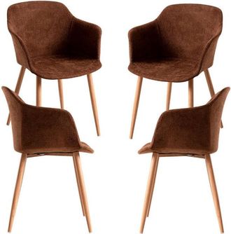 Regalos Miguel Regalos Miguel - Packs Sillas Comedor - Pack 4 Sillas Kivi Tela - Marr&oacute;n