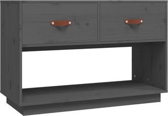 vidaXL Vidaxl - Mueble De Tv Madera Maciza De Pino Gris 90x40x60 Cm