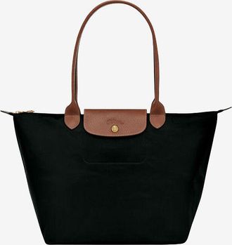 Longchamp cheapest Umhängetasche schwarz-braun Motivdruck Casual-Look