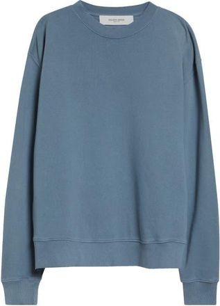 Golden Goose Boxy Faded Cotton Sweatshirt in Windward Blue at Nordstrom, Size X-Large