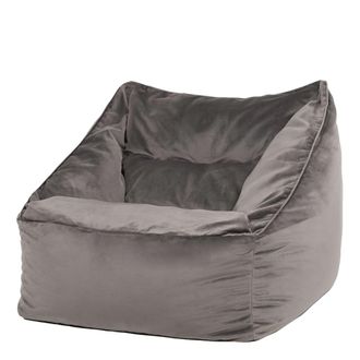 Icon Brand Puf sill&oacute;n de terciopelo gris antracita