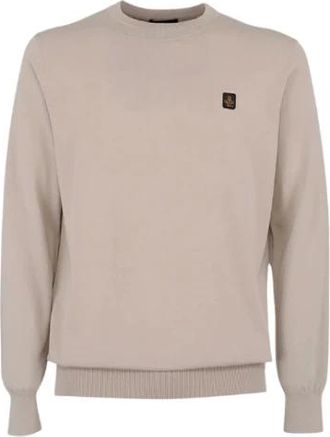 RefrigiWear Rondgebreide Truien - Heren - Ronde hals truien - Beige - 2XL - Wol - Truien & Vesten