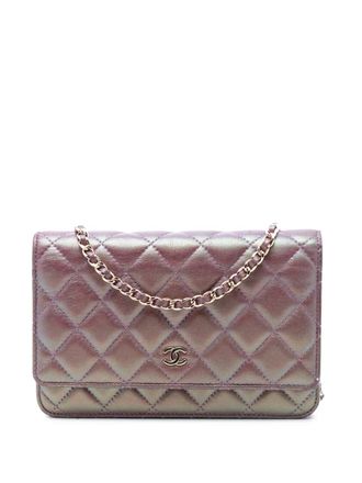 Chanel 2020 CC Quilted Iridescent Lambskin Wallet on Chain crossbody bag - women - Lambskin - One Size - Purple