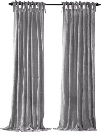 Elrene Korena Tie-Top Crushed Velvet Window Curtain